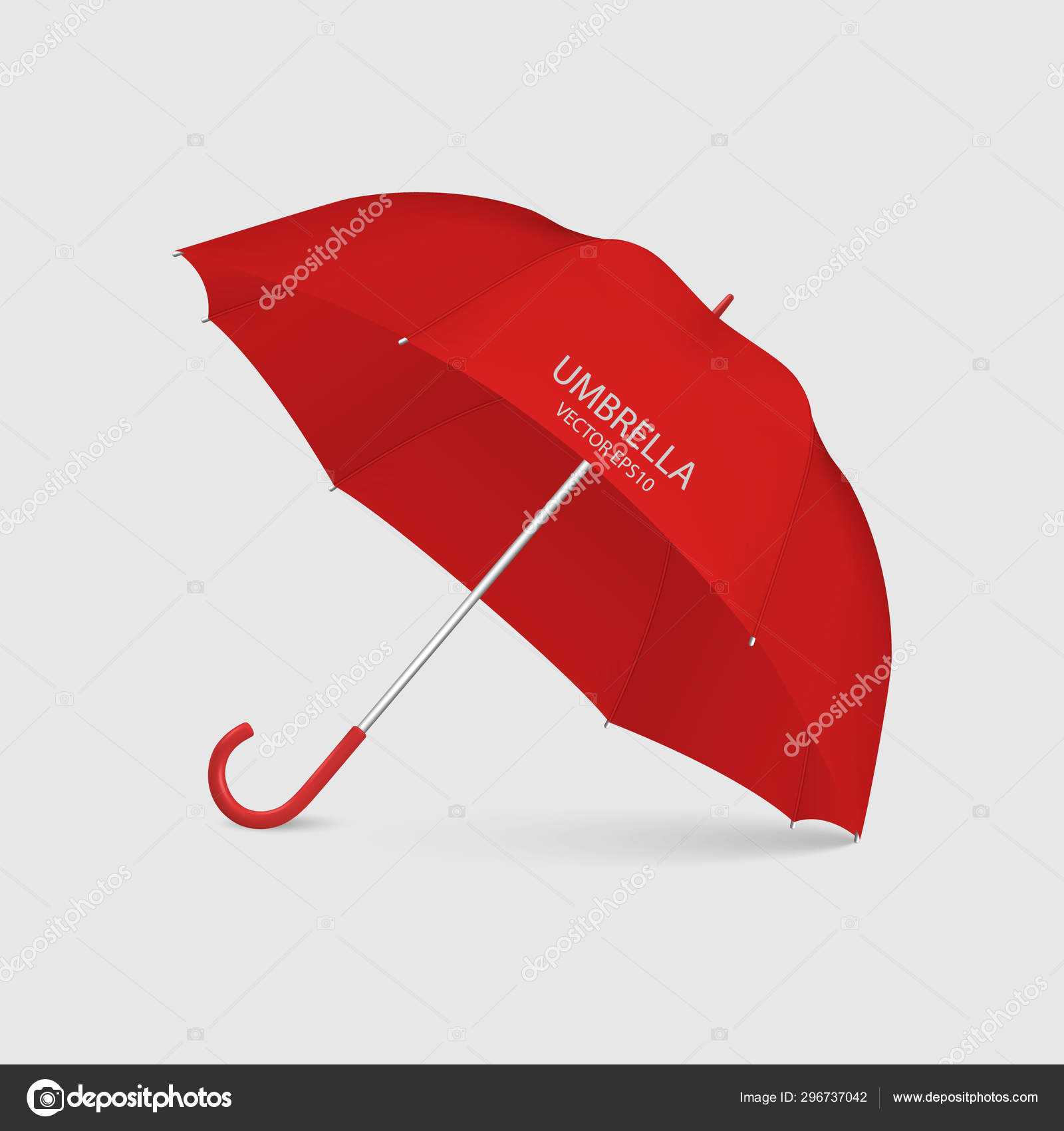 Vector 3D Realistic Render Red Blank Umbrella Icon Closeup Throughout Blank Umbrella Template