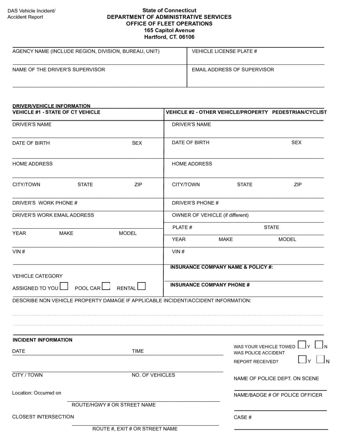 Vehicle Incident Report Template Inside Vehicle Accident Report Template