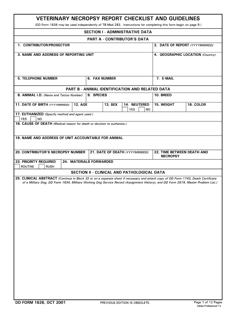 Veterinary Necropsy Report – Fill Online, Printable Regarding Blank Autopsy Report Template
