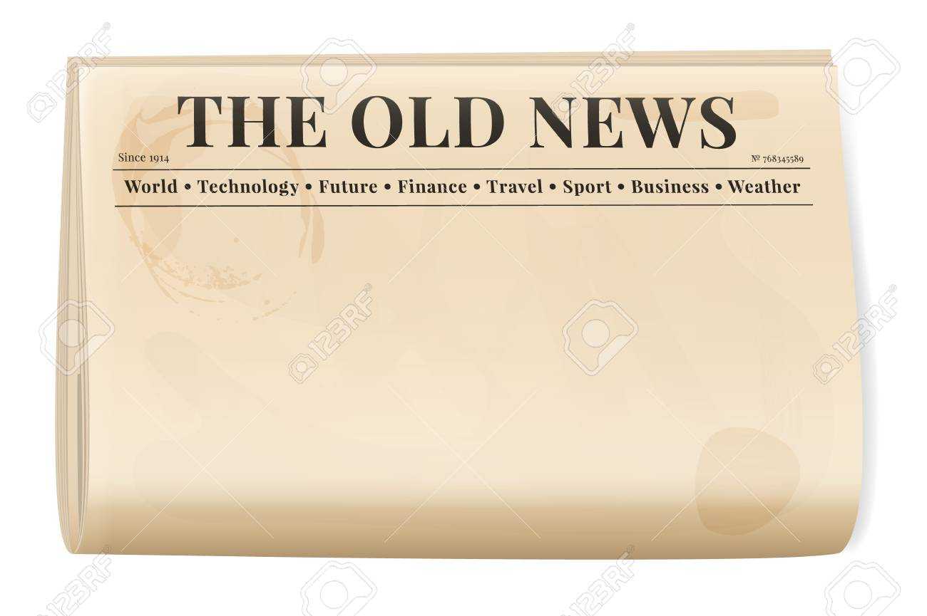 Vintage Newspaper Template. Folded Cover Page Of A News Magazine Pertaining To Blank Old Newspaper Template