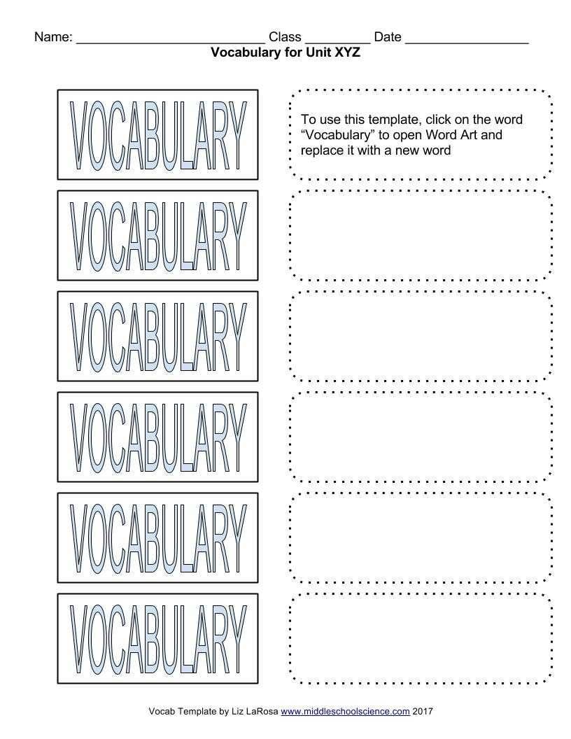 Vocabulary Bundle – Google Draw Template For Cut & Paste In Vocabulary Words Worksheet Template