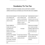 Vocabulary Tic Tac Toe Inside Tic Tac Toe Template Word