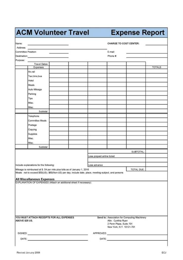 Volunteer Report Template