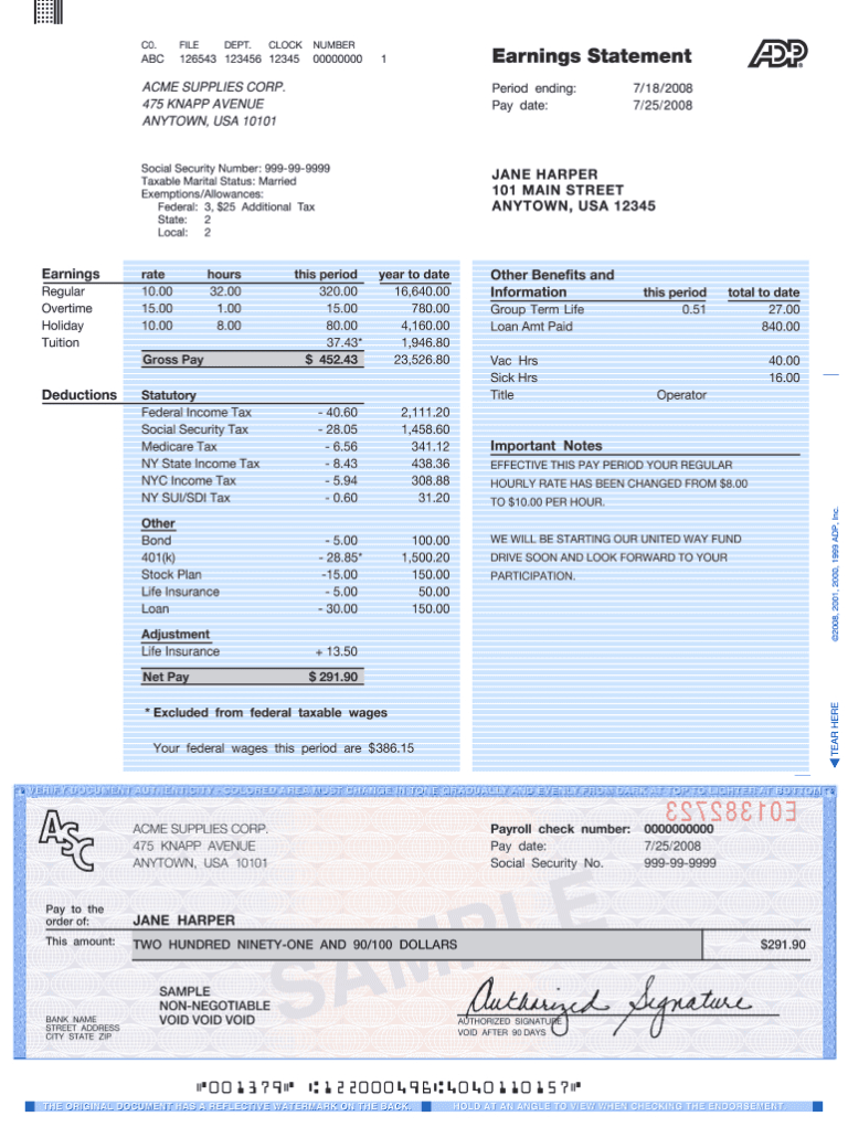 Google Sheets Paystub Template