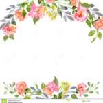 Watercolor Floral Card Template Stock Illustration With Regard To Blank Templates For Invitations