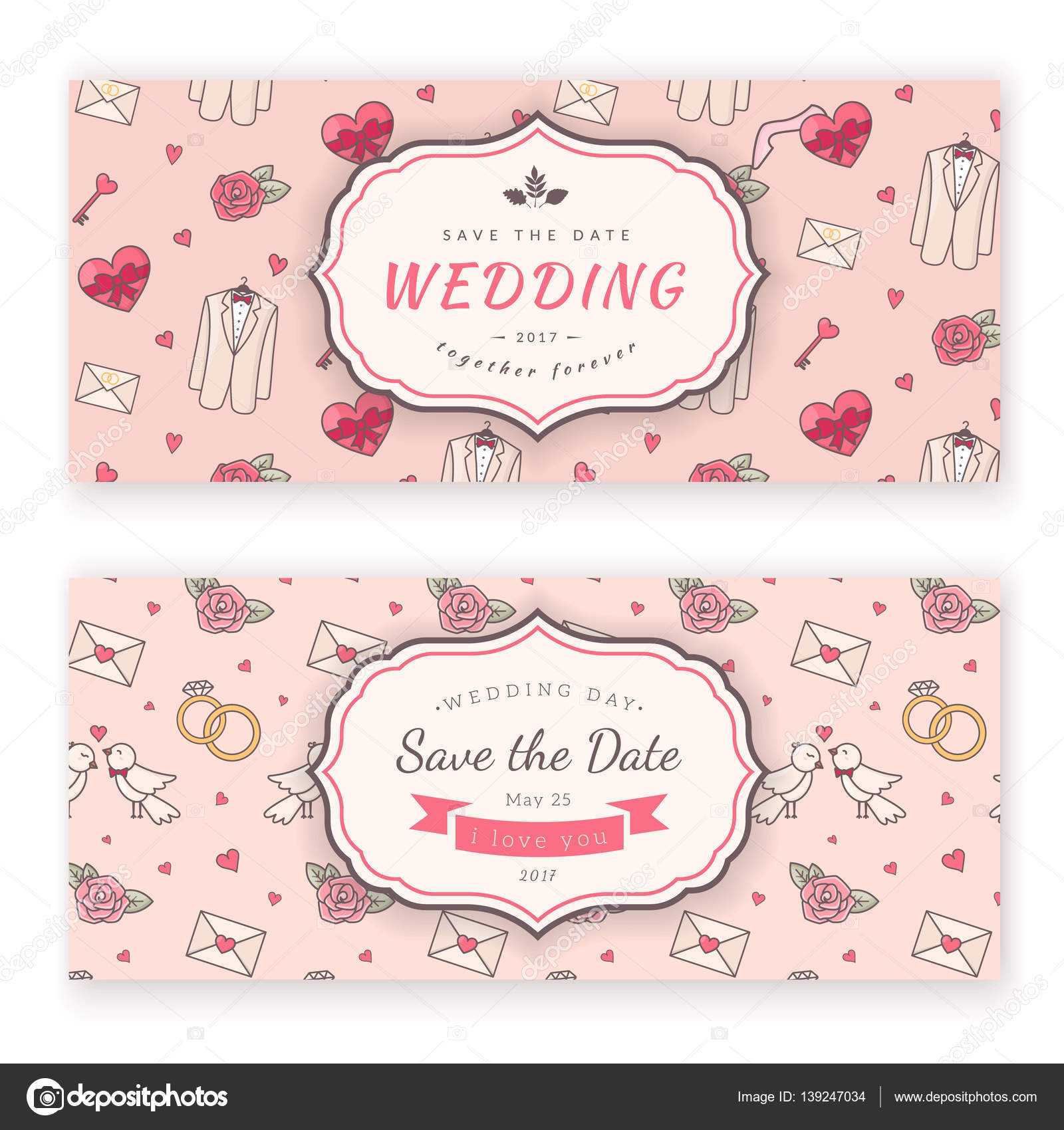 Wedding Banner Template. — Stock Vector © Chuhail #139247034 With Wedding Banner Design Templates