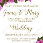 Wedding Invitation Banner With Border Of Spring Flower For Celebration.. Inside Wedding Banner Design Templates