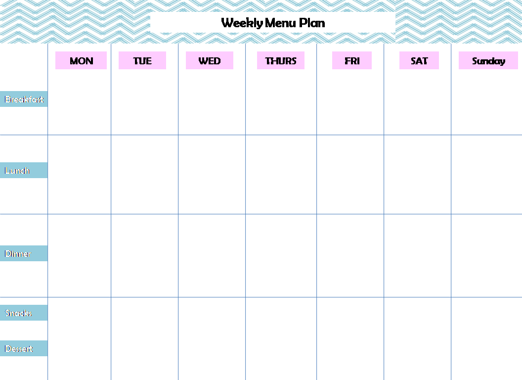 Weekly Menu Planning Printable – Pursuit Of Functional Home For Menu Planning Template Word