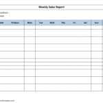 Weekly Sales Activity Report Template Sample Excel Format Inside Weekly Activity Report Template