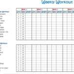 Weekly Workout Program Schedule Template Doc And Excel For Blank Workout Schedule Template