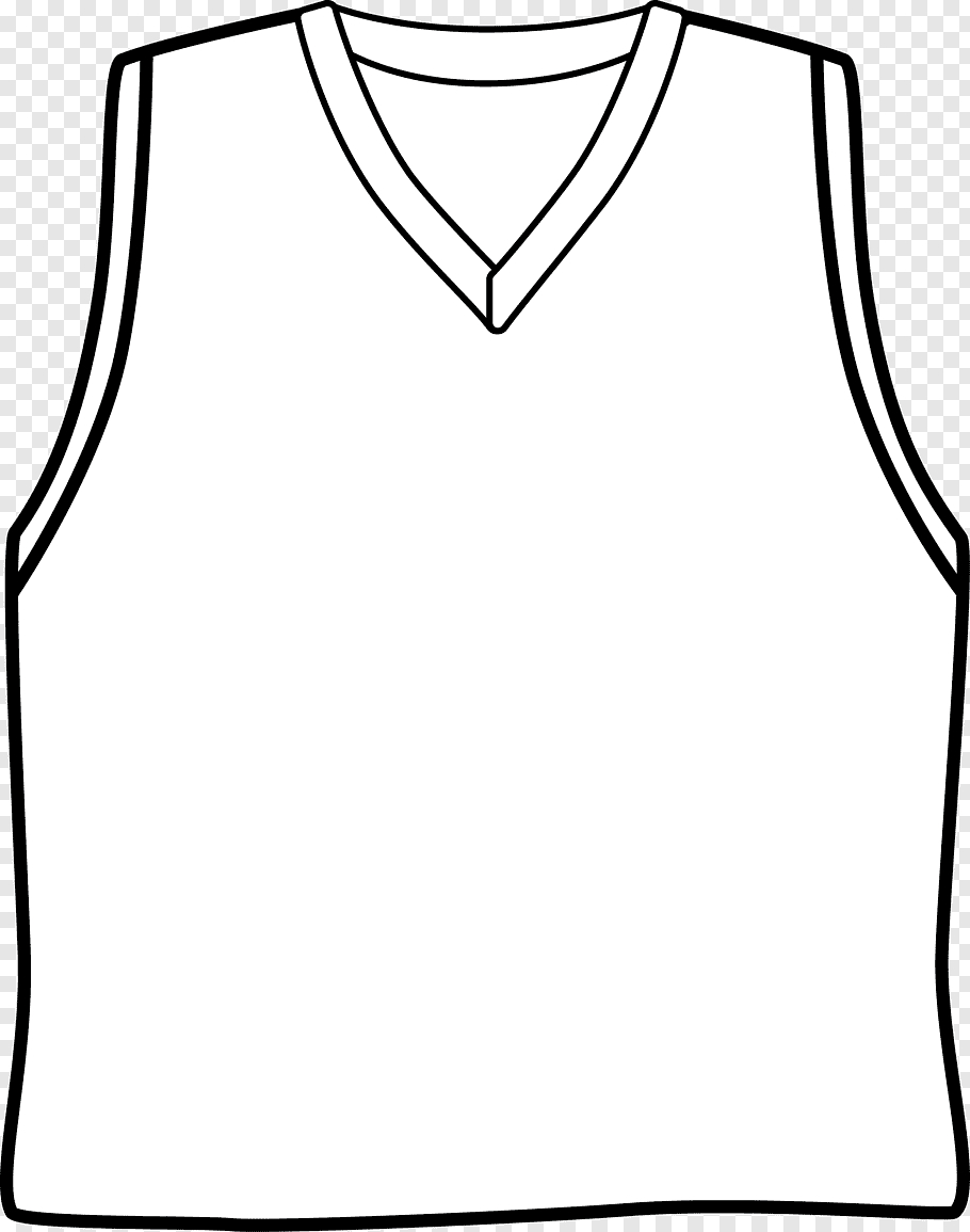 White V Neck Shirt Sketch, Sleeve Basketball Uniform Jersey With Blank Basketball Uniform Template
