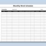 Work Plan Spreadsheet Schedule Template Excel Weekly Daily With Blank Monthly Work Schedule Template