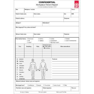 Workplace Patient Report Forms- 10 Pack | St John Ambulance with regard to Incident Report Form Template Qld