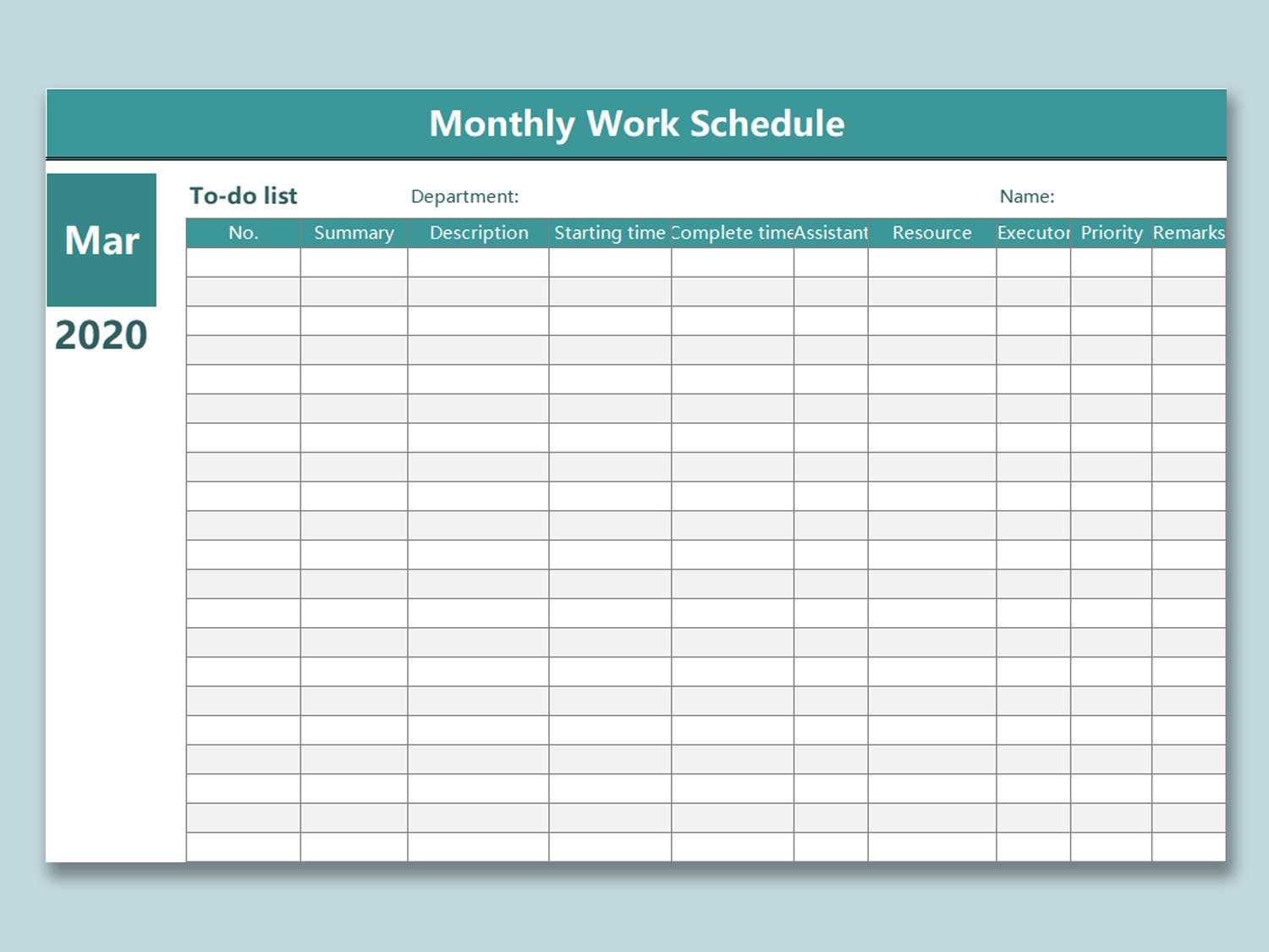 Wps Template – Free Download Writer, Presentation With Blank Monthly Work Schedule Template