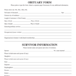 Writable Obituary Form – Fill Online, Printable, Fillable Within Fill In The Blank Obituary Template