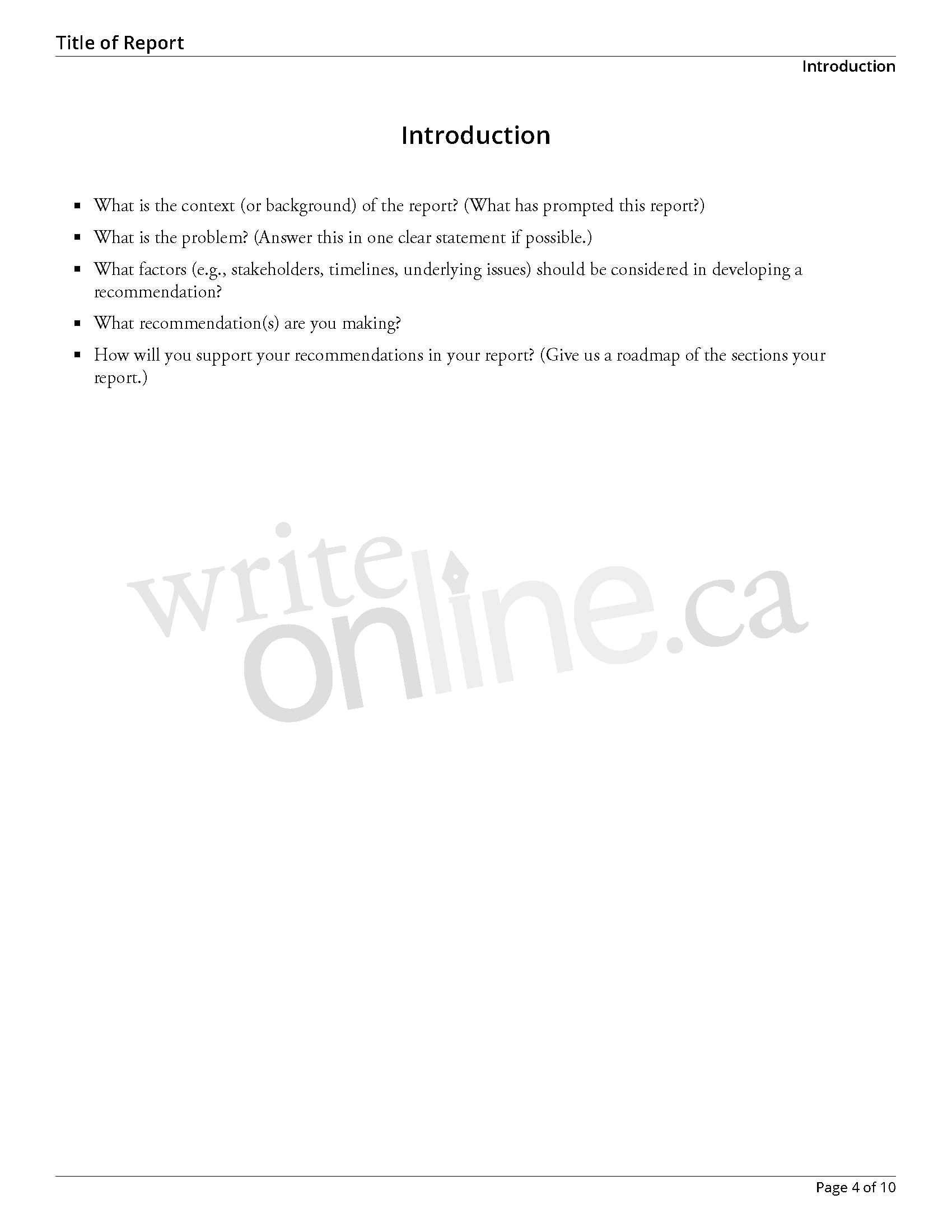 Write Online: Case Study Report Writing Guide – Resources Inside Introduction Template For Report