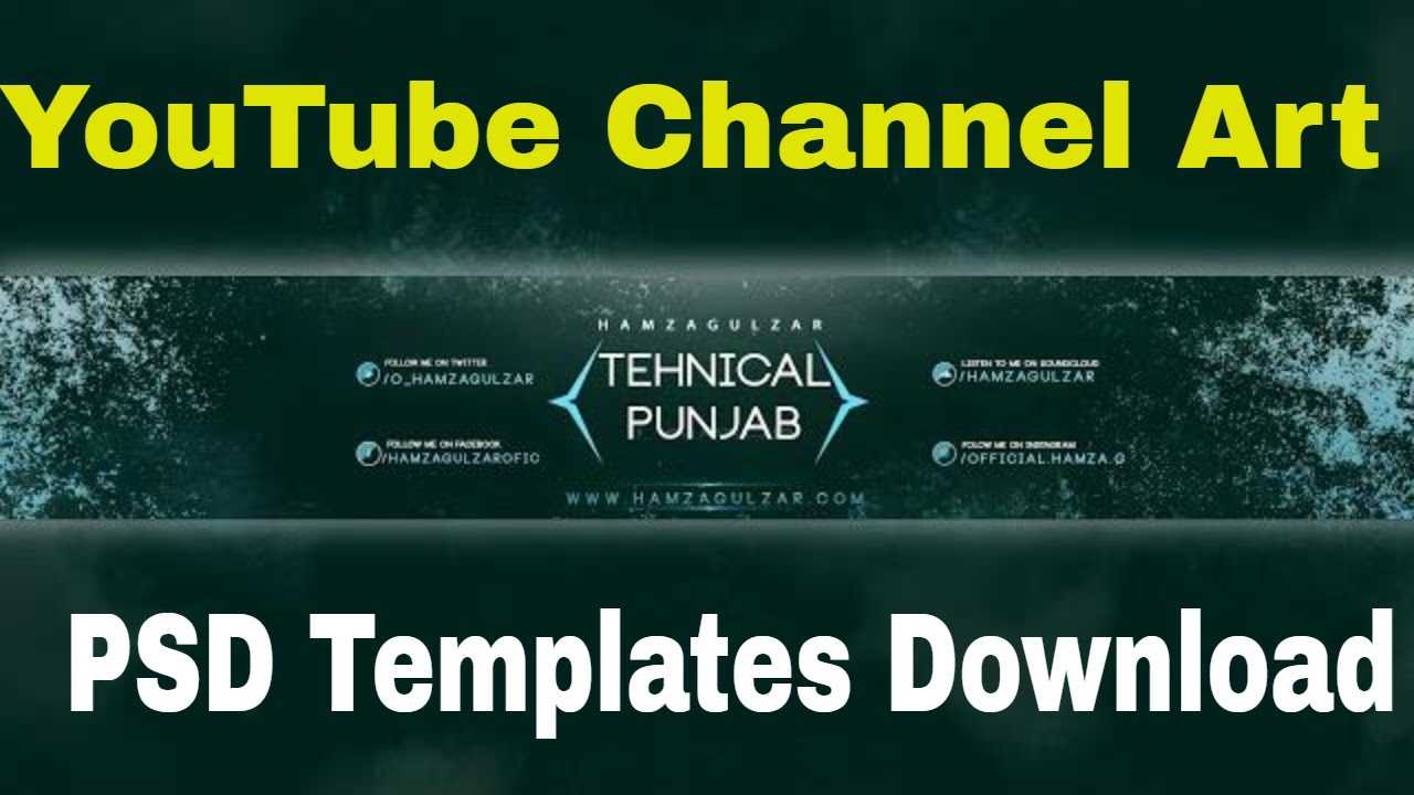 Youtube Channel Art Template Psd Free Download Pertaining To Youtube Banner Template Size